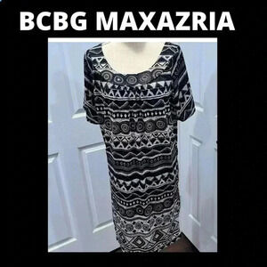 BCBG MAXAZRIA DRESS Tribal print, super soft, easy wear, midi length